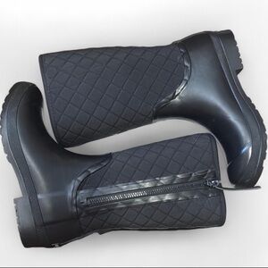 Sperry Top Sider Waterproof rubber quilted Walker rain boot women 9 EUR 40 black